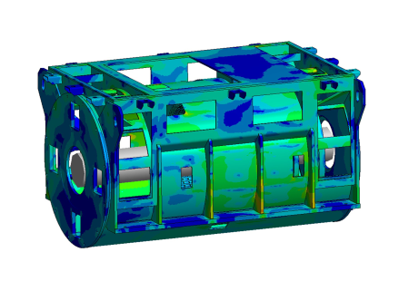 Entire GenSet model Meshed to realize Modal Analysis