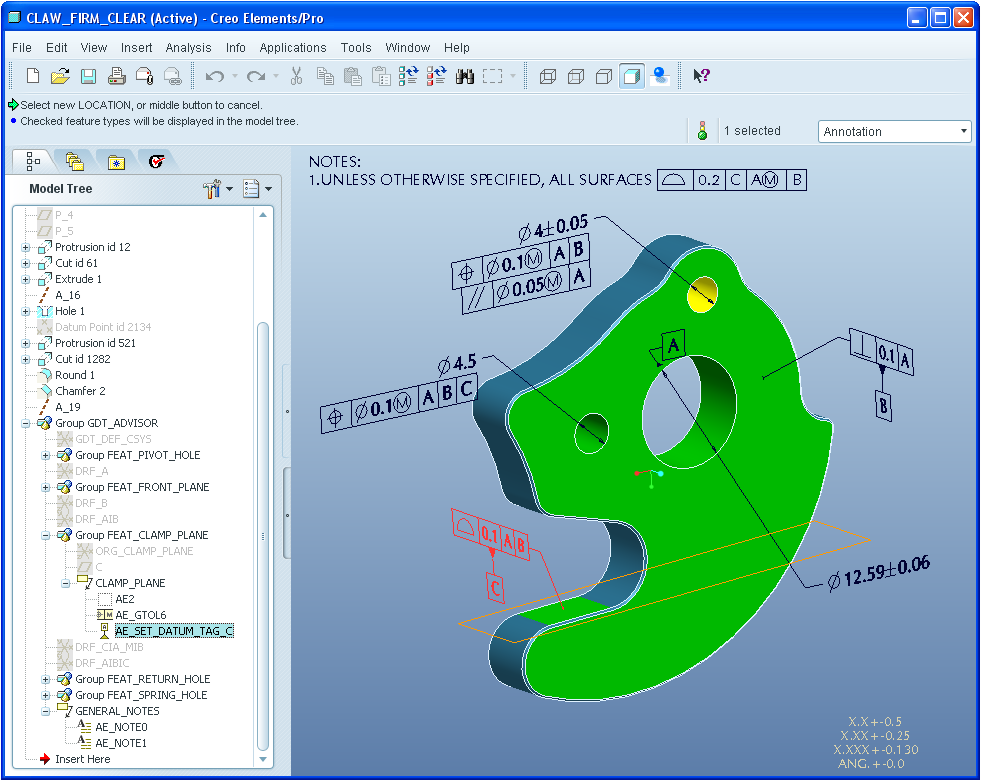 GD&T Advisor the interactive software solution to guide the designer or engineer towards the correct application of GD&T, based on CETOL 6σ Precise Constraint Technology