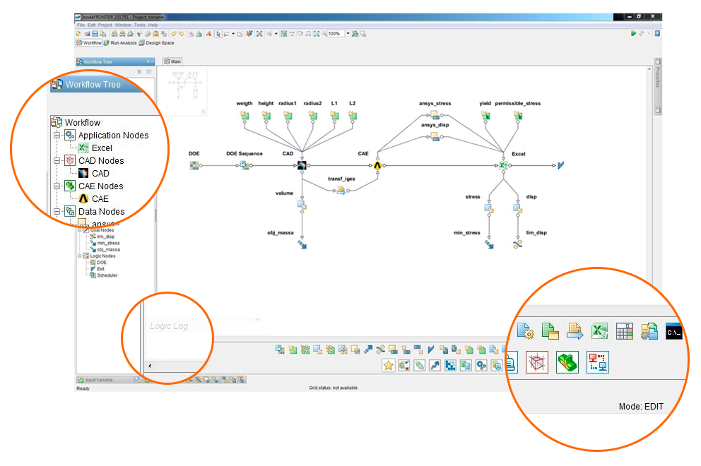 WORKFLOW EDITOR - All categories of nodes are within reach thanks to the Node Palette, the Drag&Drop and the Smart Search feature, turning the Workflow creation into one smooth and immediate task