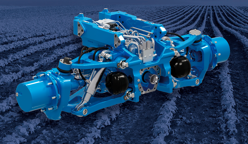 In this case the kinematic configuration of the independent front axle and its hydraulic system, which ensures optimal stiffness and damping of the axle, are integrated into the vehicle taking into account its specific geometry, mass, weight distribution, moments of inertia, and the characteristics of its tyres.