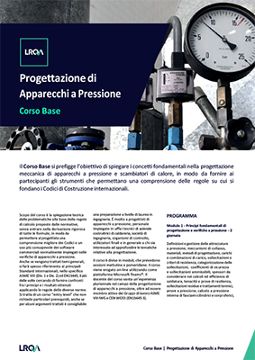Progettazione di Apparecchi a Pressione | Corso Base
