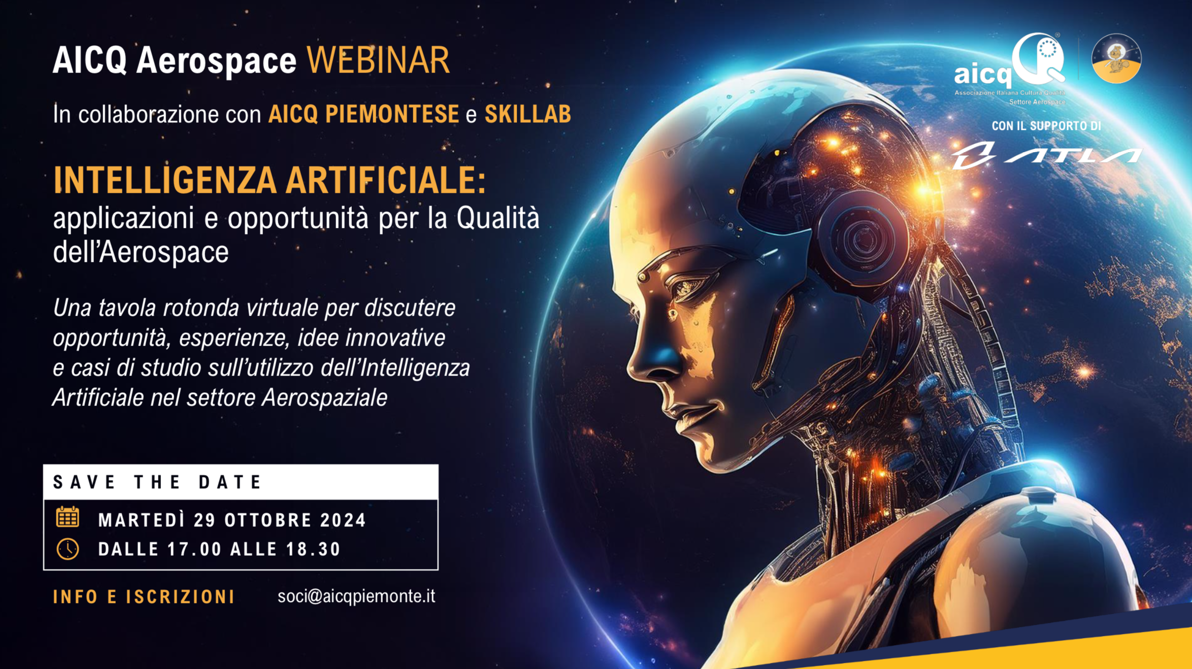 Intelligenza Artificiale (IA): Opportunità per la Qualità dell’Aerospace - webinar 29 ottobre 2024